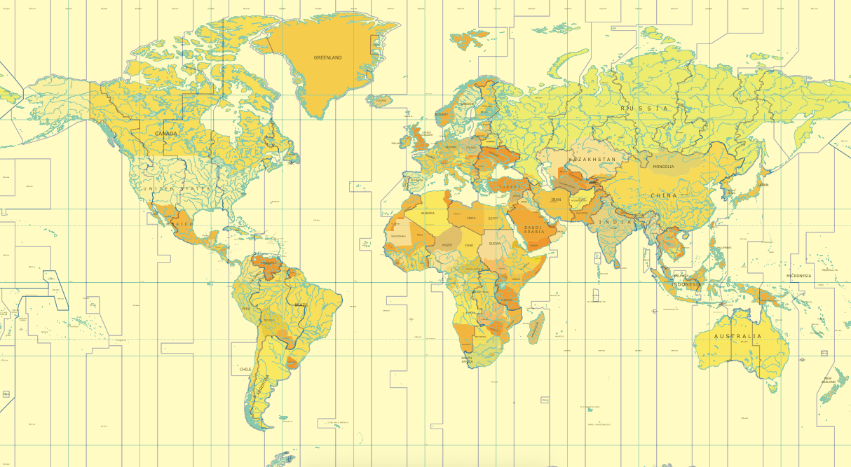 Vector World Maps Of Time Zones In Illustrator Cs Format Large Scale ...
